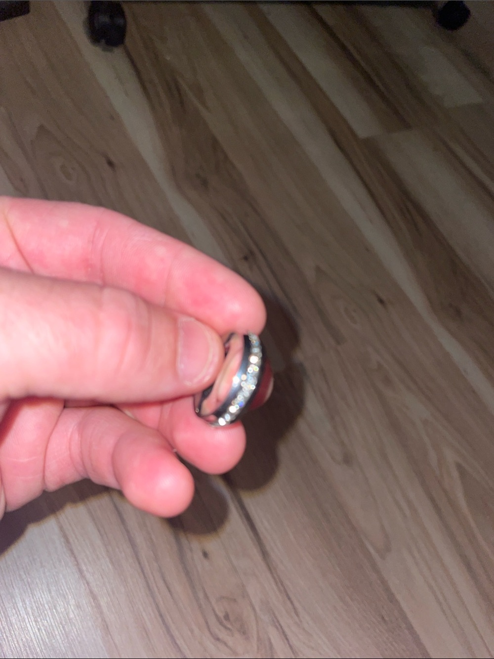 Silver Crystal Band Ring - Sparkling Accent